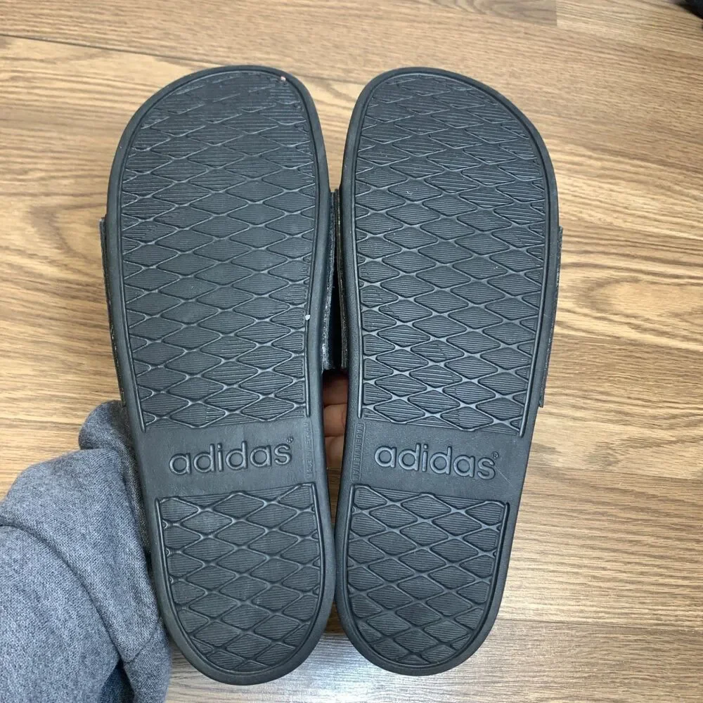 Adidas Adilette Comfort Slides Mens Size 11 Sandal Slippers GY1945 Black White‎